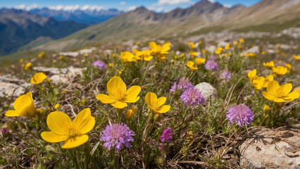 Obraz premium Examine the rich biodiversity supported by mountain wildflowers and these plants contribute to the overall ecological balance in the mountain ecosystem