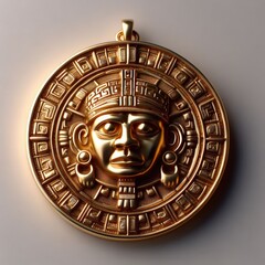 gold medal with ribbon golden amulet