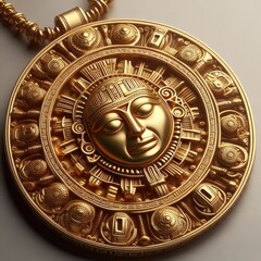 gold medal with ribbon golden amulet - obrazy, fototapety, plakaty