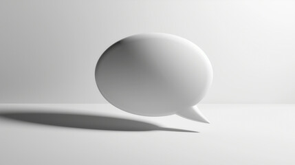 A 3D speech bubble with a tail, crafted with attention to realism