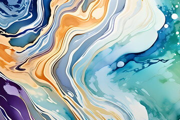 Closeup of abstract watercolor paint background. Generative AI (생성형 AI)