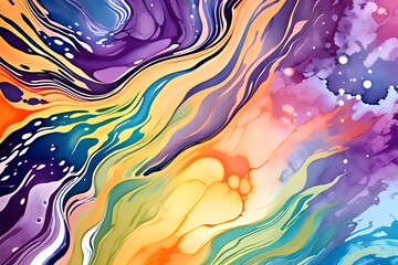 Fototapeta premium Closeup of abstract watercolor paint background. Generative AI (생성형 AI)