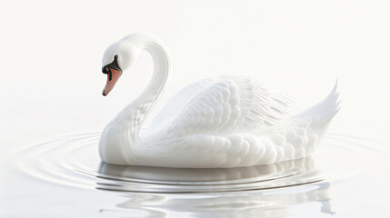 A mesmerizing 3D rendering of a serene swan, gracefully gliding through calm waters. With its impeccable detailing and super realistic appearance, this art piece captures the elegance and se