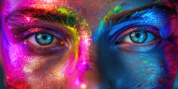 Chromatic Faces: Whimsical Images of Individuals with Their Faces Transformed by a Spectrum of Rainbow Colors