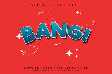 Text effect that can be edited Premium Vector of Bang 3D Cartoon Comic Style
