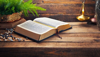 bible on a wooden desk