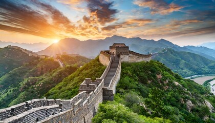 great wall under sunshine during sunset