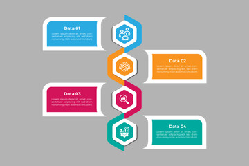 Infographic elements design template, business concept with 4 steps or options.