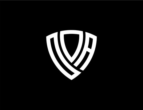 OOA creative letter shield logo design vector icon illustration