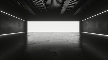Black abstract neon background with Empty room with black walls and shadows backdrop