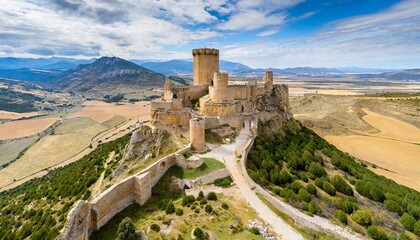 top view of the castle castillo de loarre huesca province aragon spain - obrazy, fototapety, plakaty