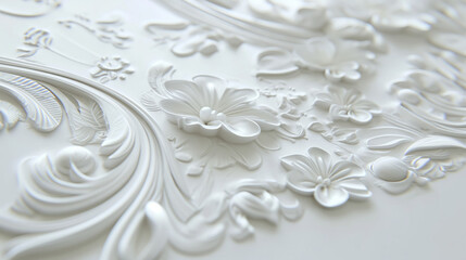 A 3D sticker with an embossed design, featuring intricate details and lighting effects on a clean