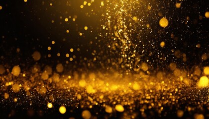 falling gold lights gala texture gold abstract sparkle dust particles light dark pattern gold...