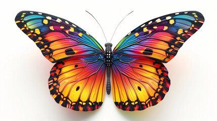 A mesmerizing 3D rendering of a vibrant butterfly, bursting with colors and lifelike details. This stunning artwork showcases the beauty and grace of nature in a unique and captivating way.