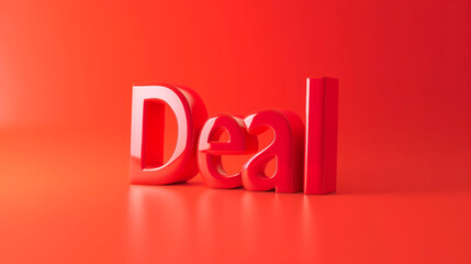 Bold 3D letters spelling out "Deal" with a glossy finish