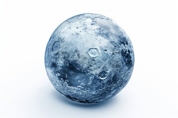 Photo concept of Ariel, a moon of Uranus, exhibiting its cratered surface and icy features against a white background Generative AI