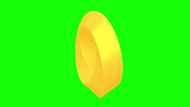 Mobius strip ring sacred geometry. Spatial figure with upturned surfaces. Optical illusion with dual circular contour 3d render. Animation video available in 4k FullHD and HD render footage.