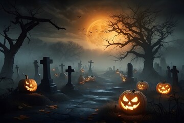 halloween background with pumpkins