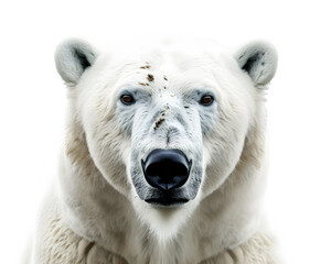 A portrait of a male polar bear. largest extant species of bear and land carnivore.