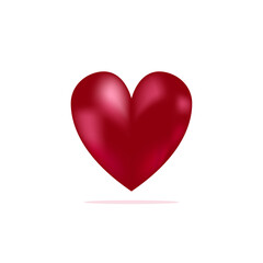 3D Heart icon vector 10 eps design. Like and Heart icon. Upvote likes button. Social nets red heart web buttons isolated on white background. Vector illustration. 3D heart illustration free to edit.