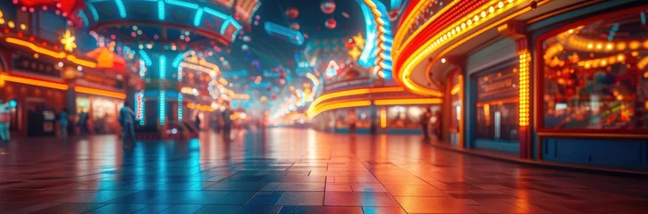 Papier Peint photo autocollant Parc dattractions A crypto-themed amusement park, where rides and games operate on blockchain technology