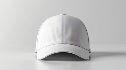 Realistic white baseball cap mockup for branding and corporate identity design. Template on a white background. Generative AI