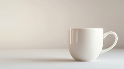 White ceramic coffee cup mockup. Tableware template for hot drinks. Generative AI