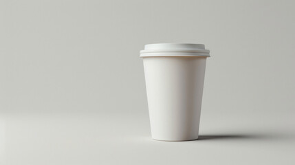 Coffee cup mockup made from white cardboard. Template of disposable paper tableware for hot drinks. Generative AI
