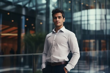 Illustration of a fashion portrait, Business man,  AI Generated