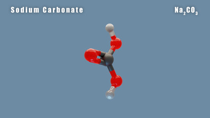 Sodium Carbonate of Na2CO3 3D Conformer. Food additive E500