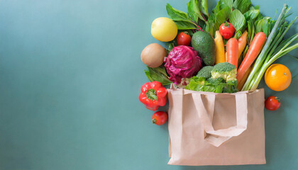 Organic Vegetables in White Paper Bag on Isolated Background