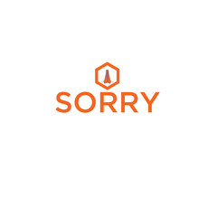 Sorry text design concept white background illustrations