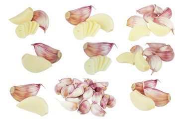 Garlics isolated on transparent background with PNG.