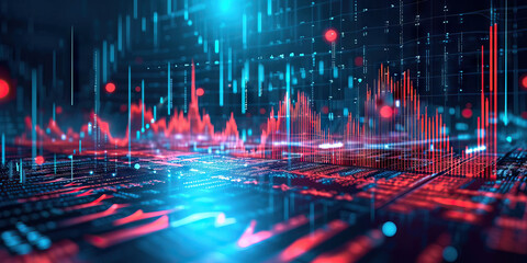 Fototapeta premium Financial Success: A Symbolic Image Representing Economic Prosperity and Market Boom, with Rising Trends