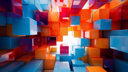 Obraz premium 3d geometric shapes on indoor background Ai generative