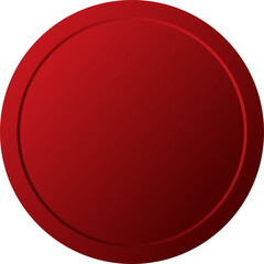  Red Circle Button on Transparent Background