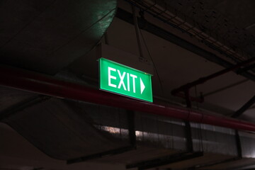 emergency exit sign in basement