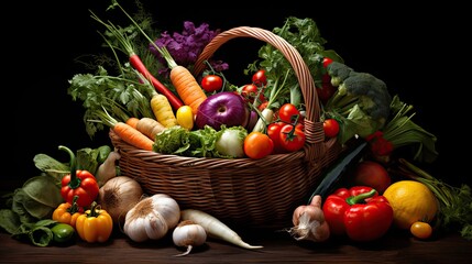 basket of handpicked vegetables