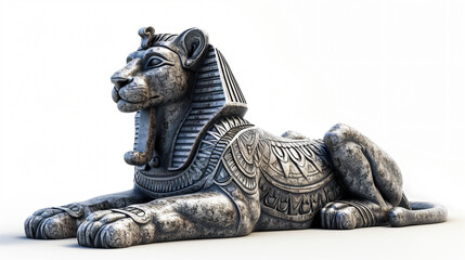 A mesmerizing 3D rendering of an enigmatic sphinx, brilliantly crafted with superb attention to detail, exuding an air of mystique and allure. This isolated artwork in stunning super renderi