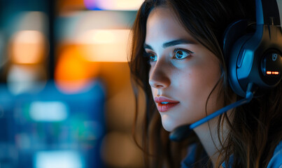 Helpdesk I am concentrating on working on computers at the call center. After receiving notification of urgent assistance Impressive service concept