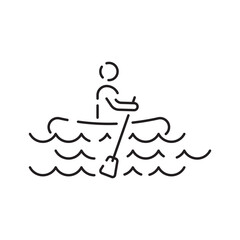 Global disasters. Modern vector plain line design icon. Drought, flood and water. Plant and nature or farm. Famine and insurance