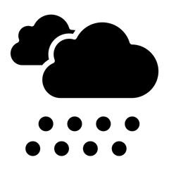 Snowy weather forecast icon. Snow cloud icon. Cloud with snowflakes icon.