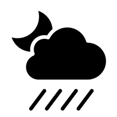 Rain clouds icon vector. Simple weather sign. Cloud with rain icon