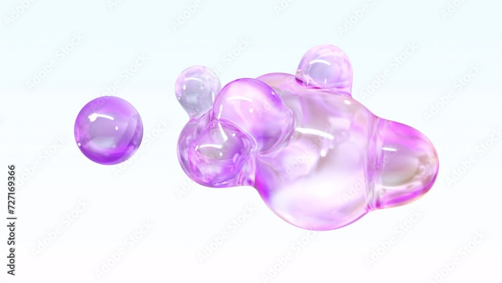 Aufkleber morphing liquid blobs in a metaball animation. 3d abstract colorful metaball background. bright holo