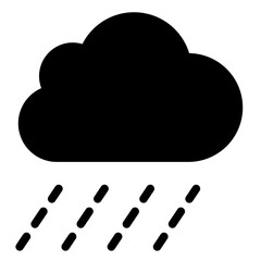Rain clouds icon vector. Simple weather sign. Cloud with rain icon