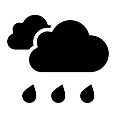Rain clouds icon vector. Simple weather sign. Cloud with rain icon