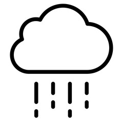 Rain clouds icon vector. Simple weather sign. Cloud with rain icon