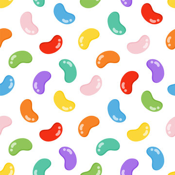 Seamless pattern with colorful jelly beans