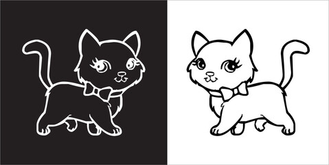 Illustration vector graphics of funny cat icon