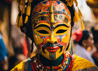 Fototapeta premium traditional ethnic face mask